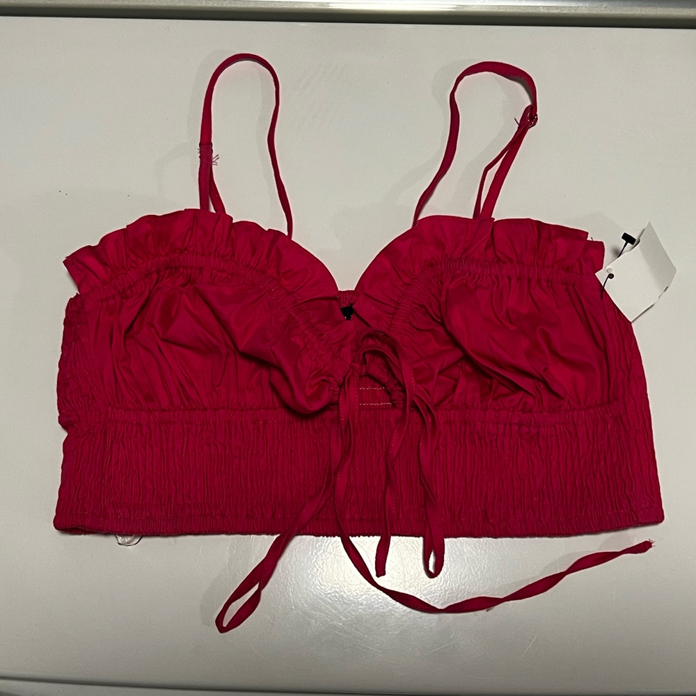 Hot pink bralette crop top